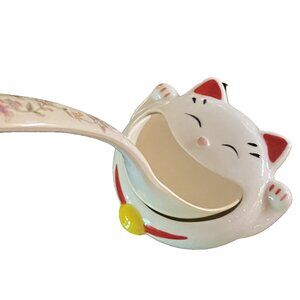 Porcelain Maneki-neko Ladle Rest - Made in Japan!